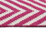 Habitat Chevron Zig Zag Rug - Pink - FLATWEAVE