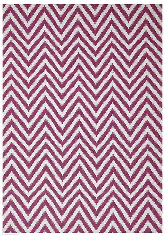 Habitat Chevron Zig Zag Rug - Pink - FLATWEAVE