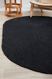 Bondi Black Oval Rug