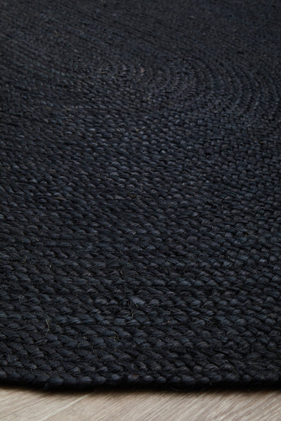 Bondi Black Oval Rug
