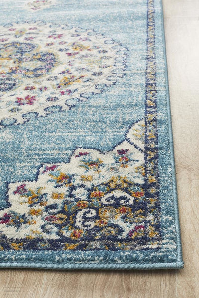 Babylon 202 Blue Runner Rug - MODERN