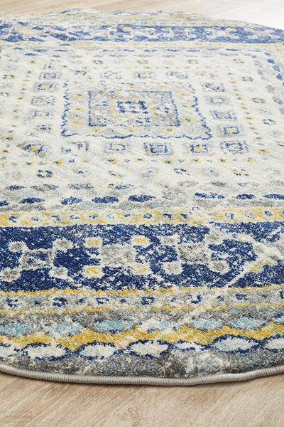Babylon 203 Navy Round Rug - MODERN