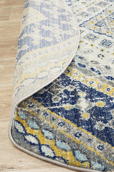 Babylon 203 Navy Round Rug - MODERN