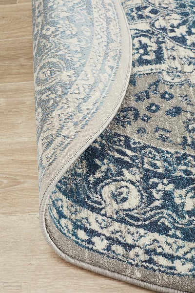Babylon 207 Blue Round Rug - MODERN