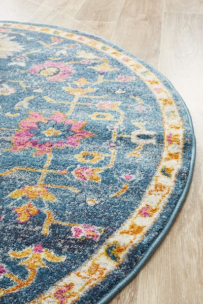 Babylon 209 Navy Round Rug - MODERN