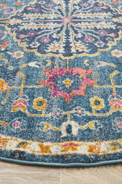 Babylon 209 Navy Round Rug - MODERN