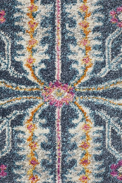 Babylon 209 Navy Round Rug - MODERN