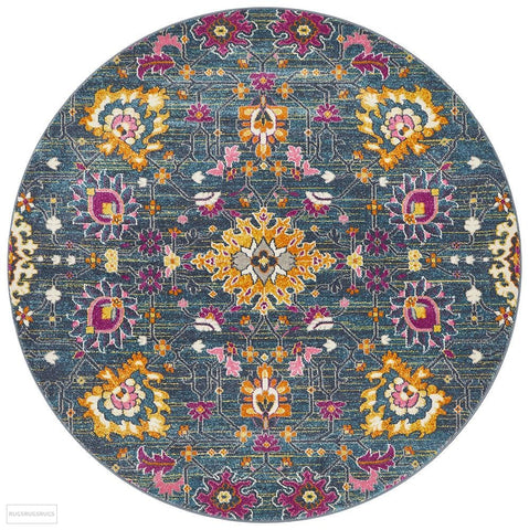 Babylon 210 Blue Round Rug - MODERN