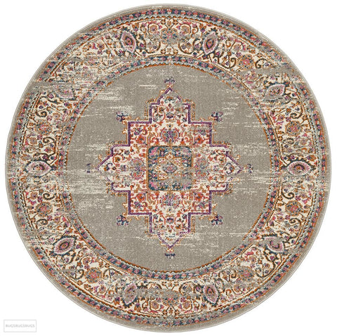 Babylon 211 Grey Round Rug - MODERN