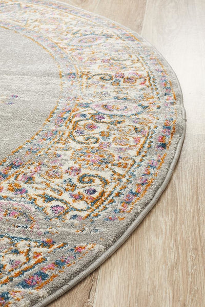 Babylon 211 Grey Round Rug - MODERN