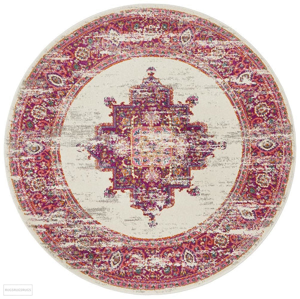 Babylon 211 Pink Round Rug - MODERN