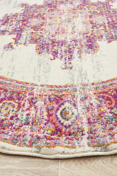 Babylon 211 Pink Round Rug - MODERN