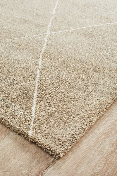 Broadway Jasmine Diamond Natural Rug - MODERN