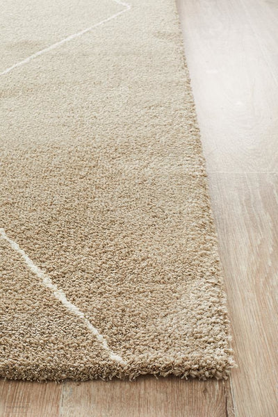 Broadway Jasmine Diamond Natural Rug - MODERN