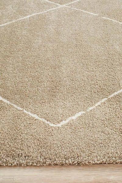 Broadway Jasmine Diamond Natural Rug - MODERN