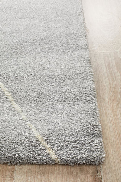 Broadway Jasmine Diamond Silver Rug - MODERN