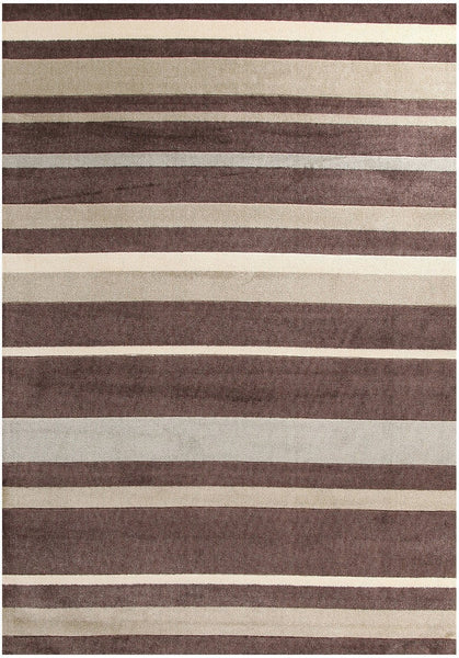 City Stylish Stripe Rug Brown Beige