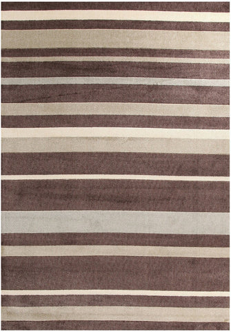 City Stylish Stripe Rug Brown Beige