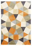 City Modern Pixels Rug Rust Grey Blue
