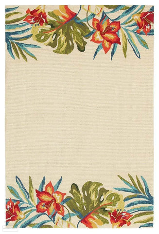 Copacabana Anna Floral Indoor Outdoor Rug Cream