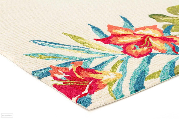 Copacabana Anna Floral Indoor Outdoor Rug Cream