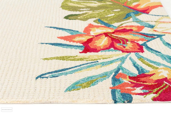Copacabana Anna Floral Indoor Outdoor Rug Cream