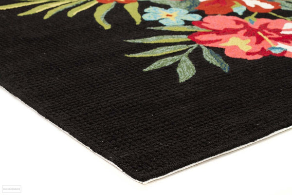 Copacabana Kelsey Bouquet Black Indoor Outdoor Rug