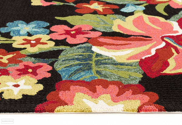 Copacabana Kelsey Bouquet Black Indoor Outdoor Rug