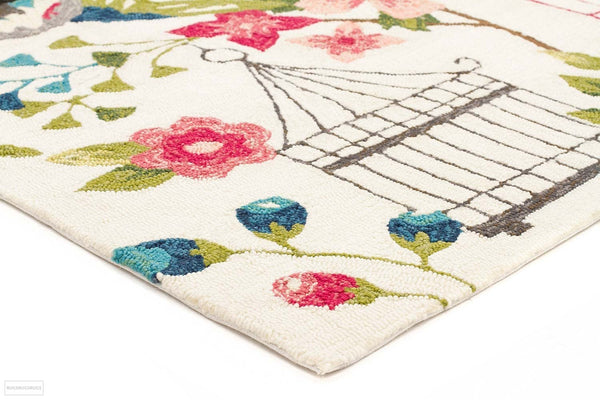 Copacabana Finch and Nest Exquisite Indoor Outdoor Rug Cream