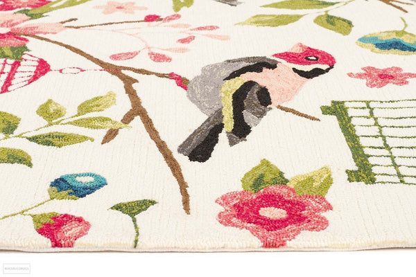 Copacabana Finch and Nest Exquisite Indoor Outdoor Rug Cream