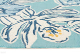 Copacabana Whimsical Blue Floral Indoor Outdoor Rug