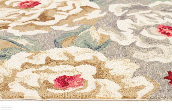 Copacabana Gorgeous Peony Grey Indoor Outdoor Rug