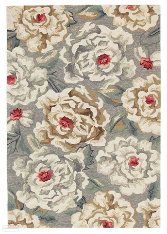 Copacabana Gorgeous Peony Grey Indoor Outdoor Rug