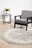 Chrome Rita Silver Round Rug