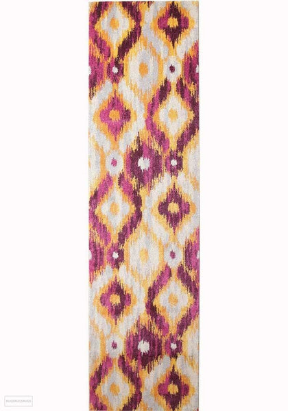 Dimensions Divinity Burst Aubergine Modern Rug - 300X80cm
