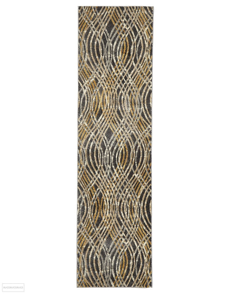 Dreamscape Flurry Modern Charcoal Runner Rug - 300x80cm