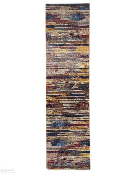 Dreamscape Strokes Modern Raspberry Runner Rug - 300x80cm