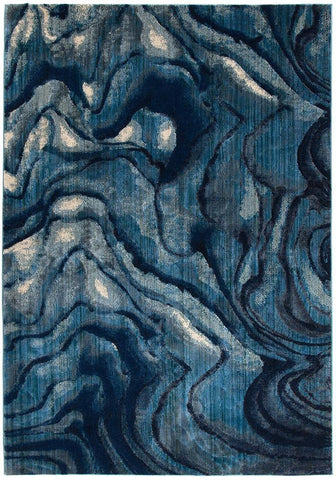 Dreamscape Waves Modern Indigo Rug - 230x160cm