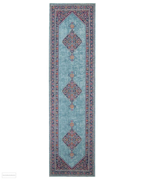 Eternal Whisper Diamond Blue Rug - 300X80cm