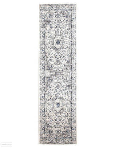 Evoke Mist White Transitional Runner Rug