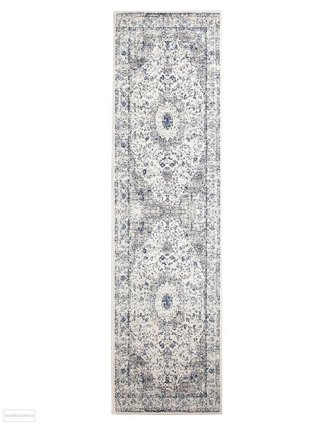 Evoke Mist White Transitional Rug - 300x80cm