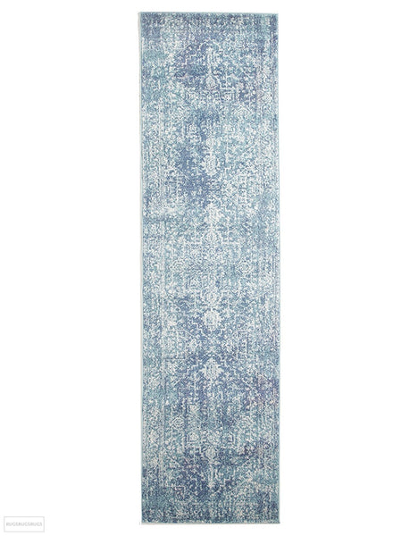 Evoke Muse Blue Transitional Rug - 300x80cm
