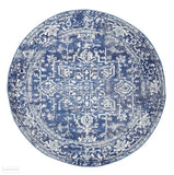 Evoke Contrast Navy Transitional Round Rug