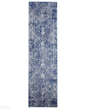 Evoke Contrast Navy Transitional Rug - 300x80cm
