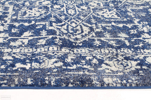 Evoke Contrast Navy Transitional Rug