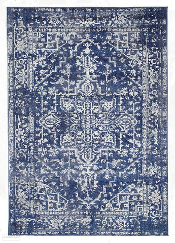 Evoke Contrast Navy Transitional Rug - 230x160cm