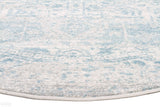 Evoke Glacier White Blue Transitional Round Rug
