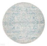 Evoke Glacier White Blue Transitional Round Rug