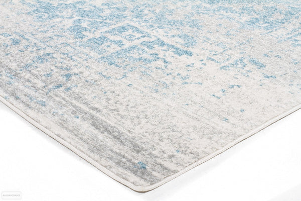 Evoke Glacier White Blue Transitional Rug