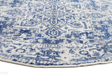 Evoke Horizon White Navy Transitional Round Rug